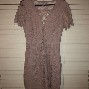 Lacey crisscross neck mini dress